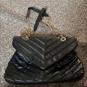 Elegant Black Quilted Shoulder Bag